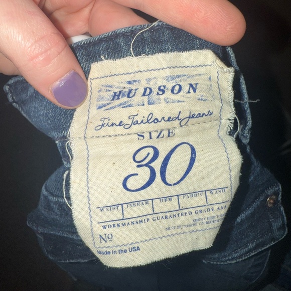 HUDSON Y2K Dark Blue Wash Low Rise Flare Bootcut Denim Jeans Women’s Size 30 - Picture 5 of 12